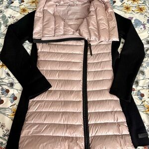 Calvin Klein Two-Tone Black and Pink Puffer Coat